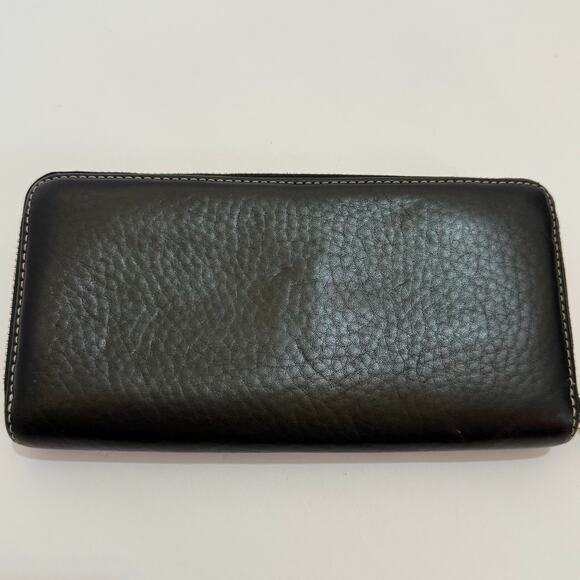 Coach Zip Around Black Pebbled Leather Wallet with Lilac Inside, VGC - Picture 3 of 10
